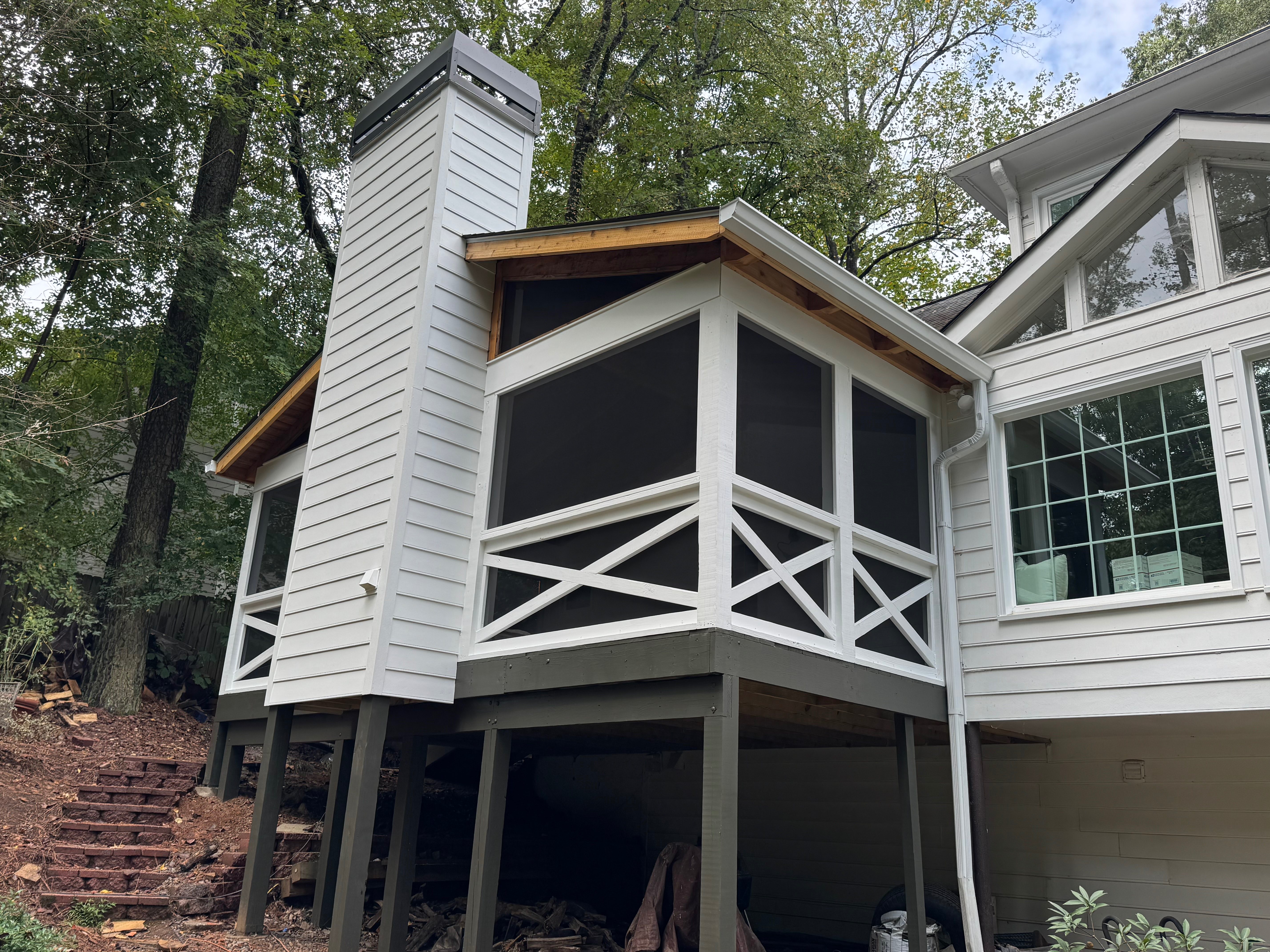 Elevated screened porch